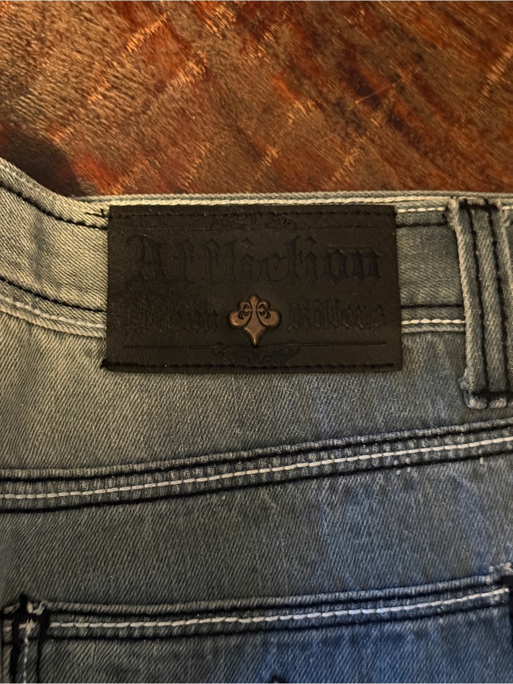 Affliction Light Blue Embroidered Bootcut Jeans - Picture 4 of 7